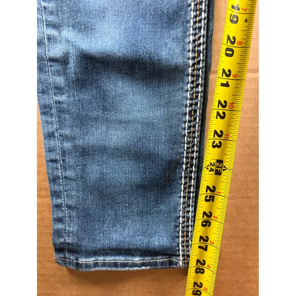 Rock Revival Jeans Womens 30 Blue Yana Easy Ankle Skinny Embroidered Low Rise